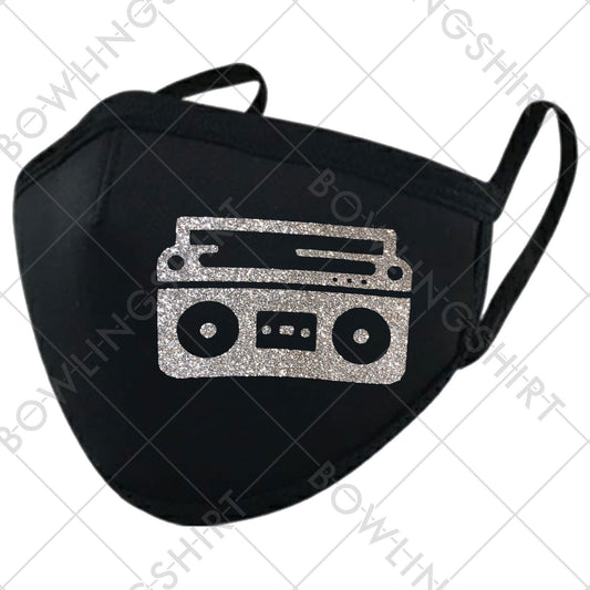 Boom Box Silver Glitter Mask