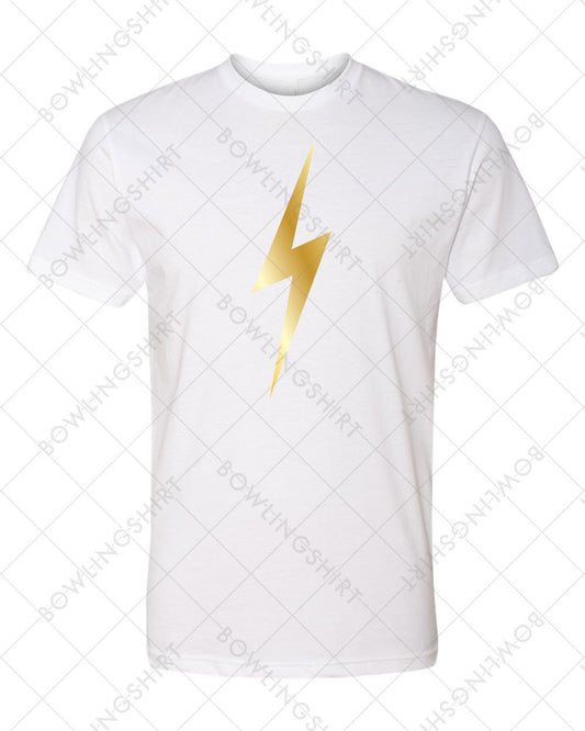 Metallic Lightning Bolt White Next Level  Tshirt Great gift!  6210 design 132