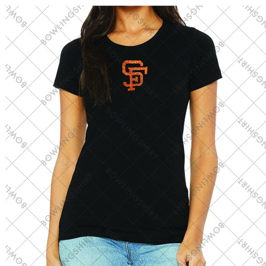 Orange Glitter San Francisco Bella Canvas T in Black or White  B8413 Design 26