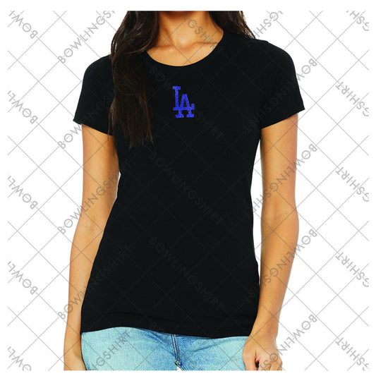 Blue Glitter  Los Angeles  Bella Canvas T-shirt in Black or White  B8413 Design #52