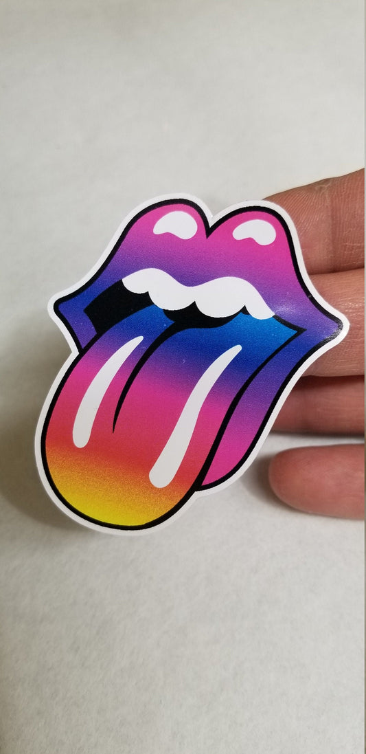 Rock N Roll Tie Dye Tongue Sticker
