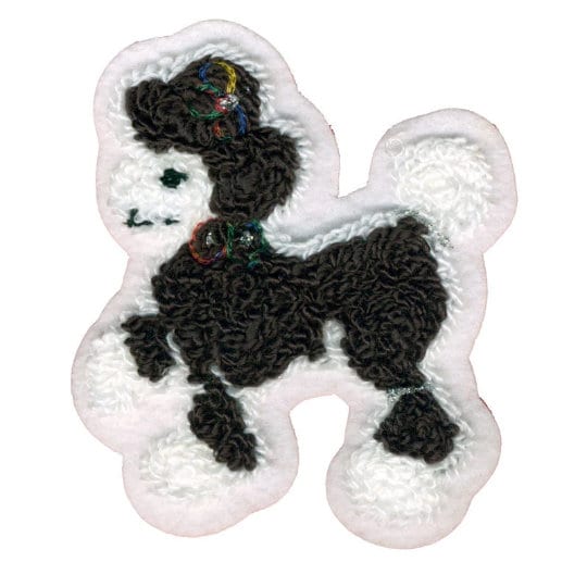 4" Poodle - Hand Sewn Chenille Patch