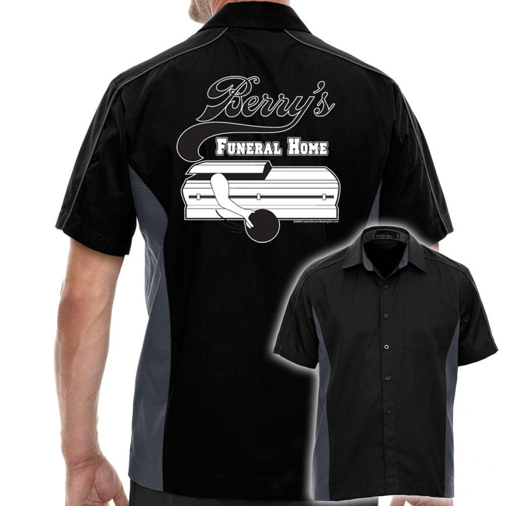 Berry's Funeral Home Classic Retro Bowling Shirt - The Muckler - Includes Embroidered Name #119