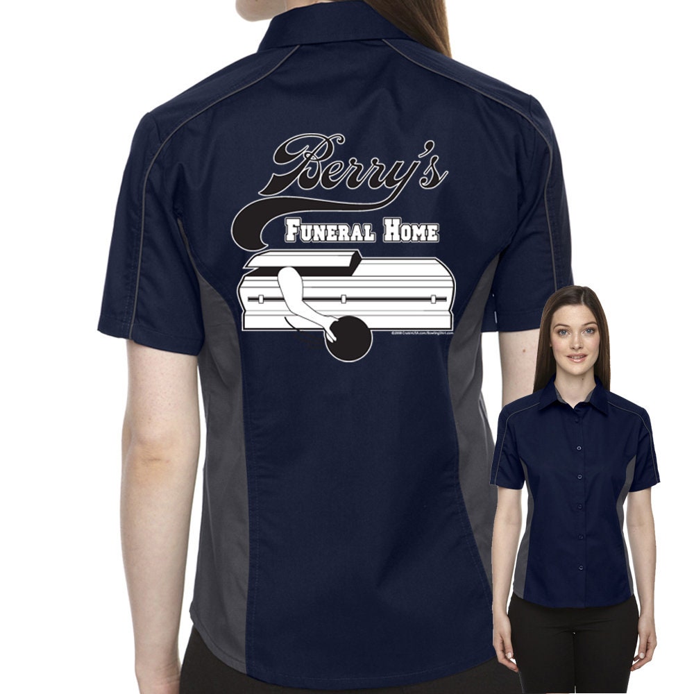 Berry's Funeral Home Classic Retro Bowling Shirt- The Muckler (Ladies) - Includes Embroidered Name #119