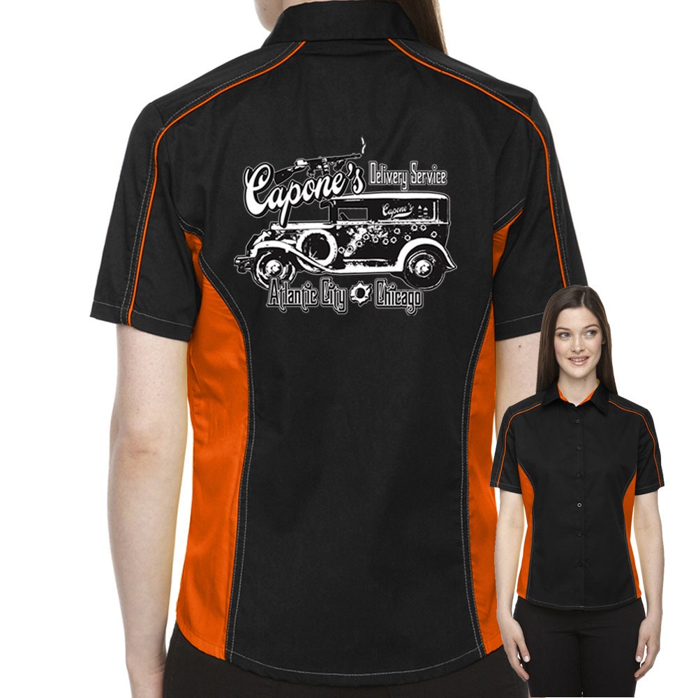 Capone's Delivery Service Classic Retro Bowling Shirt- The Muckler (Ladies) - Includes Embroidered Name