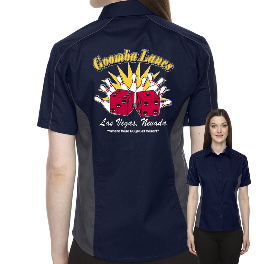 Goomba Lanes Classic Retro Bowling Shirt- The Muckler (Ladies) - Includes Embroidered Name #123