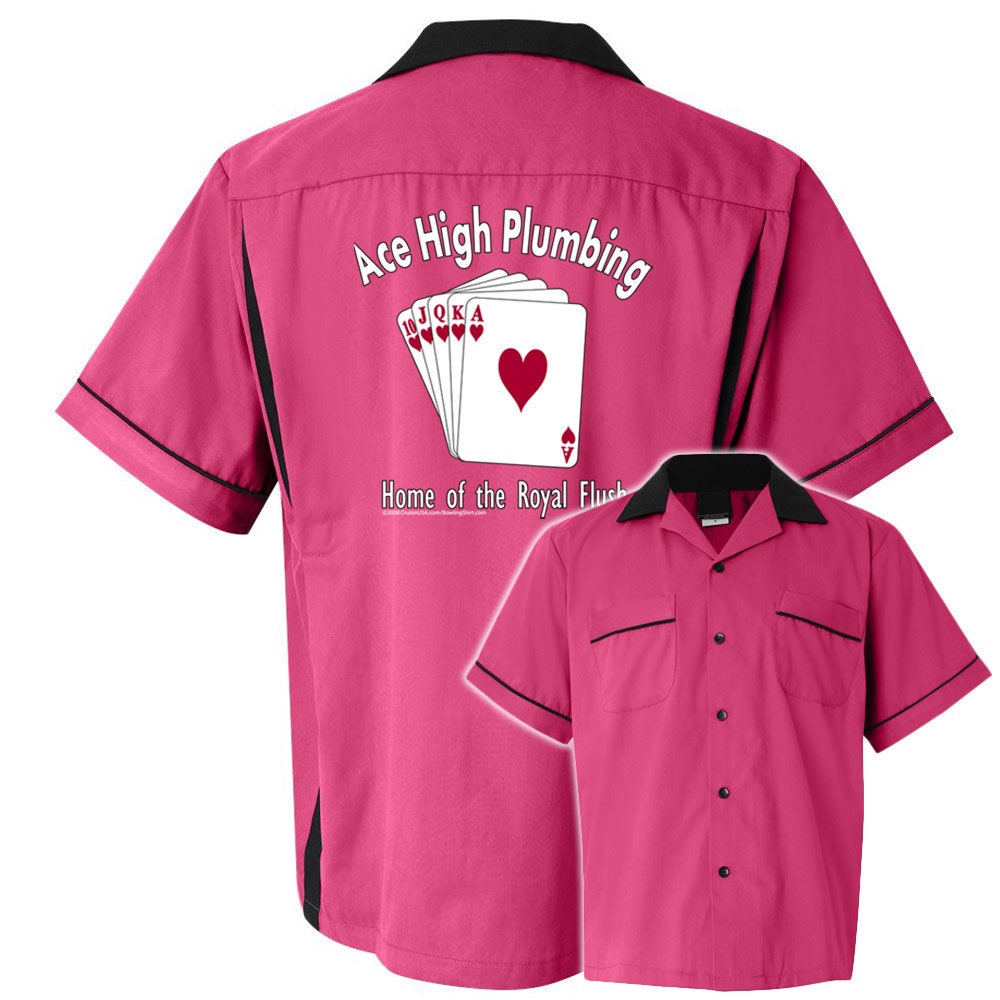 Ace High Plumbing Classic Retro Bowling Shirt- Classic 2.0 - Includes Embroidered Name