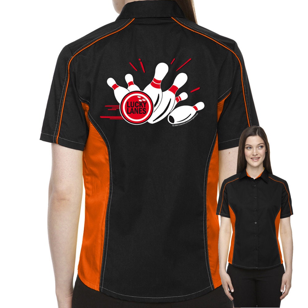 Lucky Lanes Classic Retro Bowling Shirt- The Muckler (Ladies) - Includes Embroidered Name #128