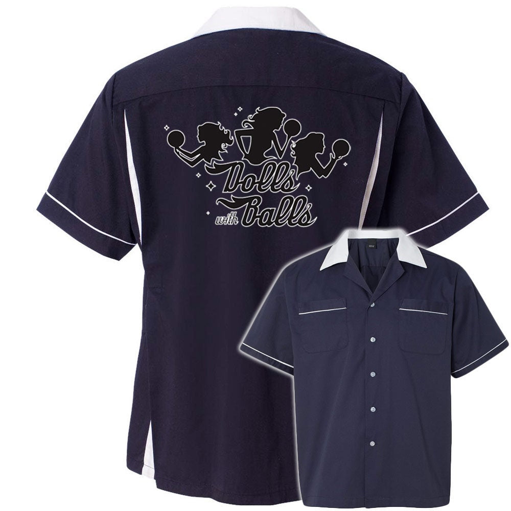 Dolls With Balls Classic Retro Bowling Shirt- Classic 2.0 - Includes Embroidered Name #156