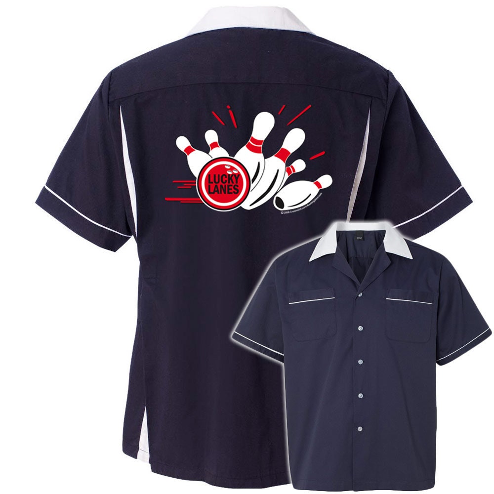 Lucky Lanes Classic Retro Bowling Shirt- Classic 2.0 - Includes Embroidered Name #128