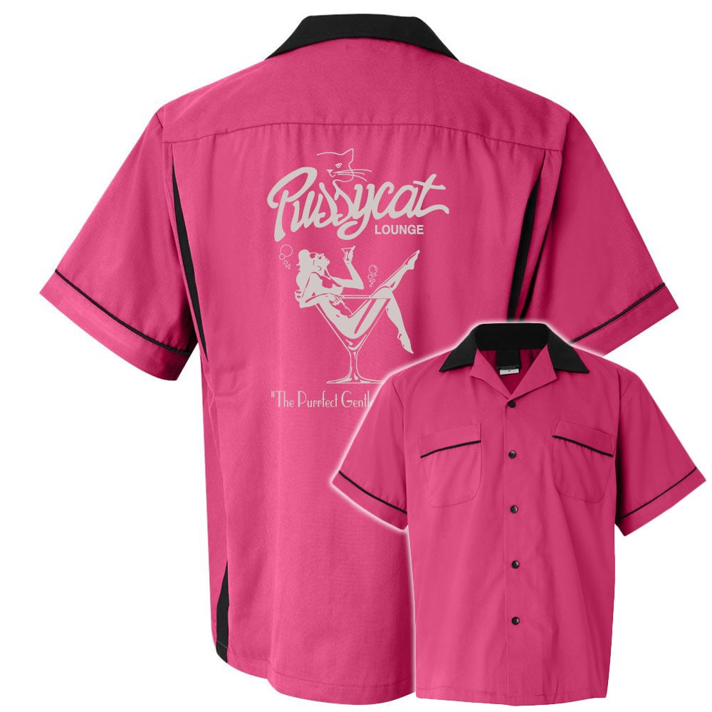 Pussycat Lounge Classic Retro Bowling Shirt- Classic 2.0 - Includes Embroidered Name