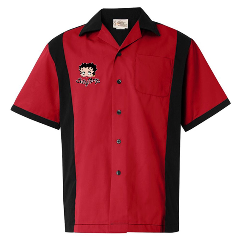 Betty Boop Face Classic Retro Bowling Shirt - Retro Two - Includes Embroidered Name