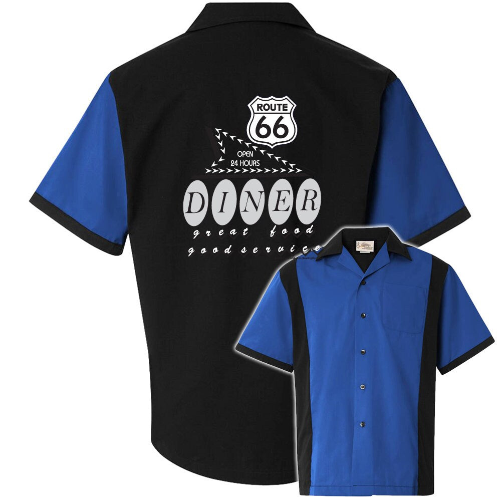 Route 66 Diner Classic Retro Bowling Shirt - Retro Two - Includes Embroidered Name