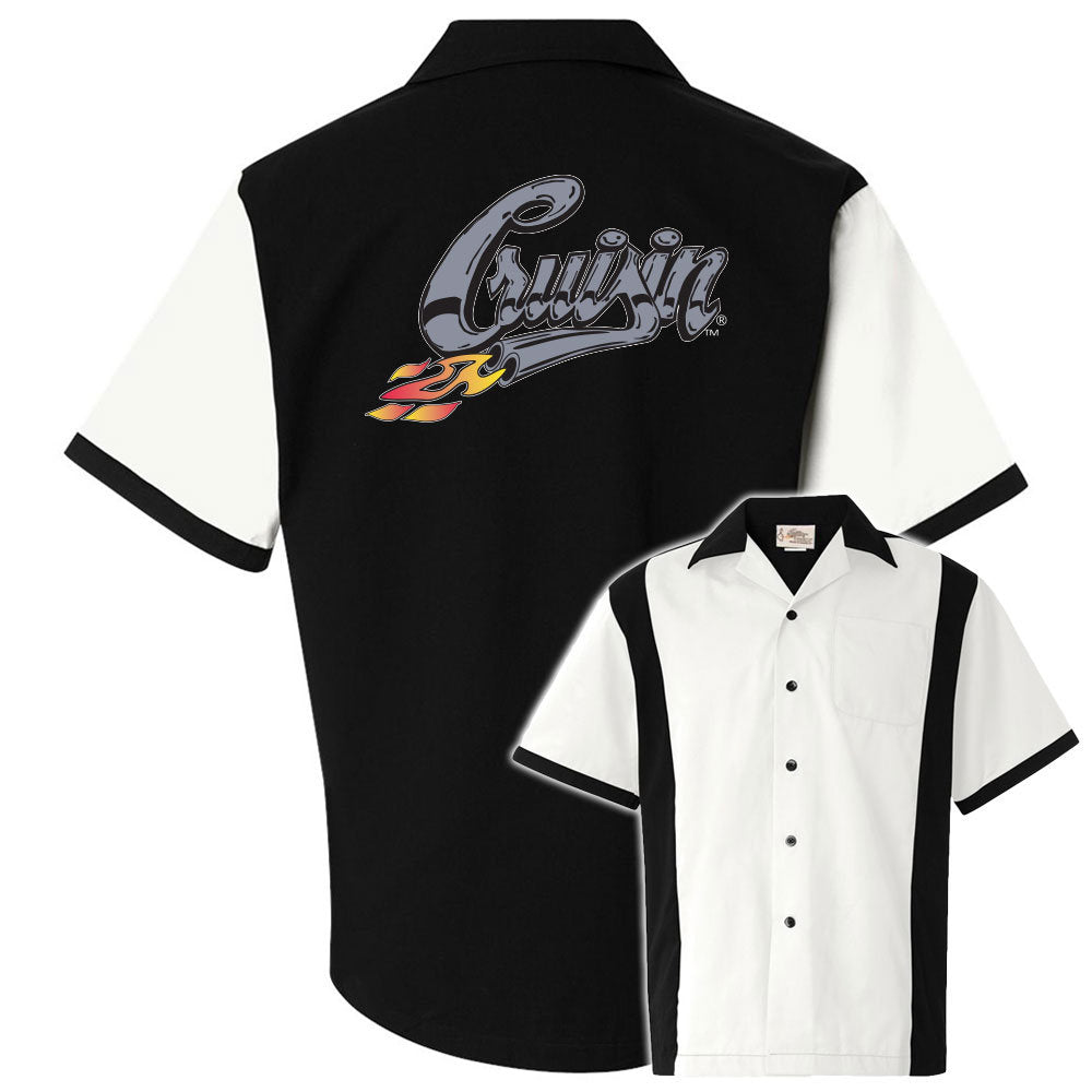 Cruisin' With Flames Classic Retro Bowling Shirt - Retro Two - Includes Embroidered Name #226