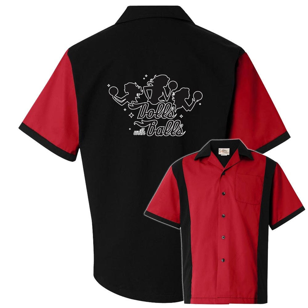 Dolls With Balls Classic Retro Bowling Shirt - Retro Two - Includes Embroidered Name #156