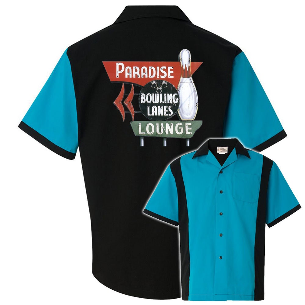 Paradise Lanes Classic Retro Bowling Shirt - Retro Two - Includes Embroidered Name