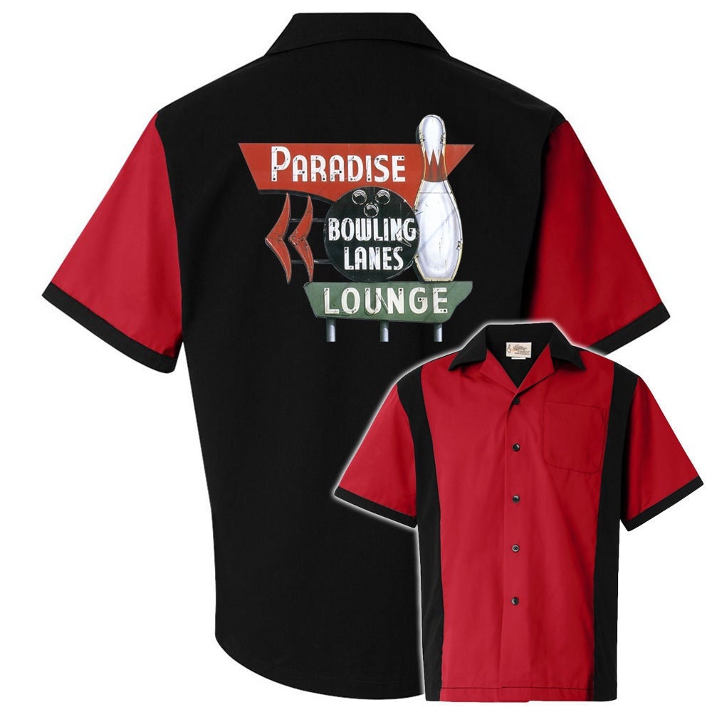 Paradise Lanes Classic Retro Bowling Shirt - Retro Two - Includes Embroidered Name