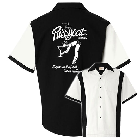 Pussycat Casino Classic Retro Bowling Shirt - Retro Two - Includes Embroidered Name