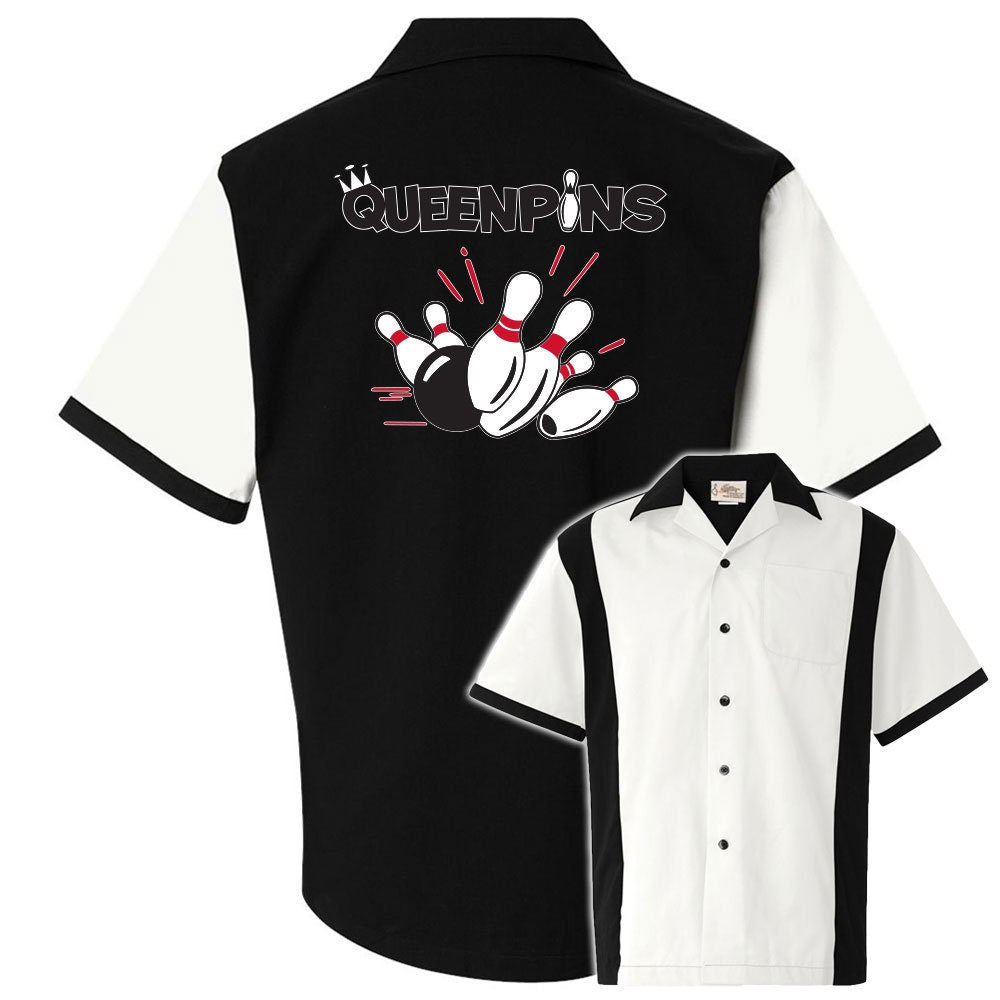 Queen Pins Classic Retro Bowling Shirt - Retro Two - Includes Embroidered Name
