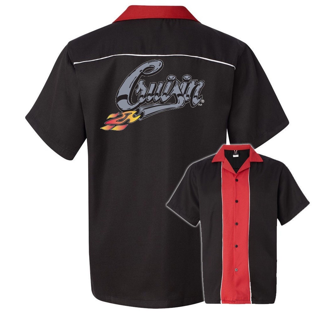 Cruisin' With Flames Classic Retro Bowling Shirt - Swing Master 2.0 - Includes Embroidered Name