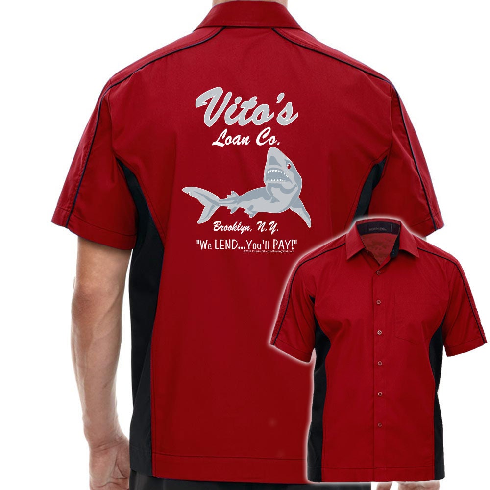 Vito's Loan Co. Classic Retro Bowling Shirt - The Muckler - Includes Embroidered Name