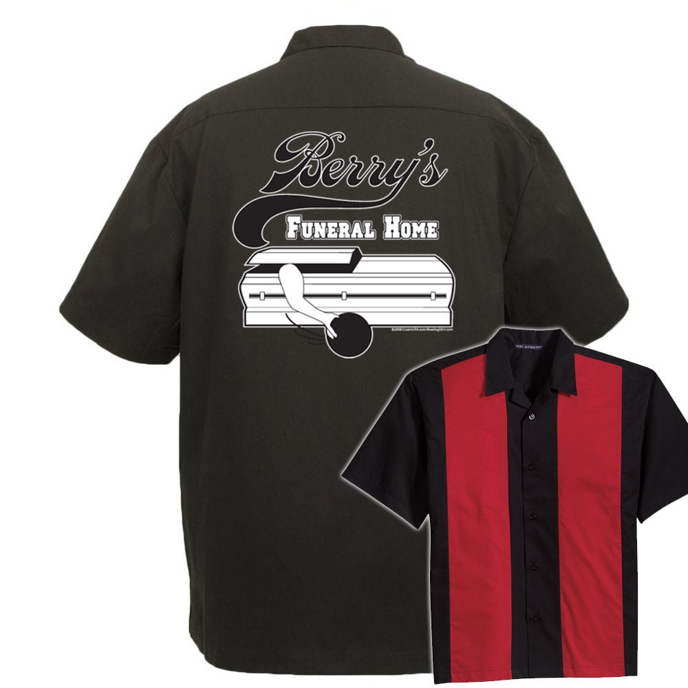 Berrys Funeral Home Classic Retro Bowling Shirt - The Player - Includes Embroidered Name #119