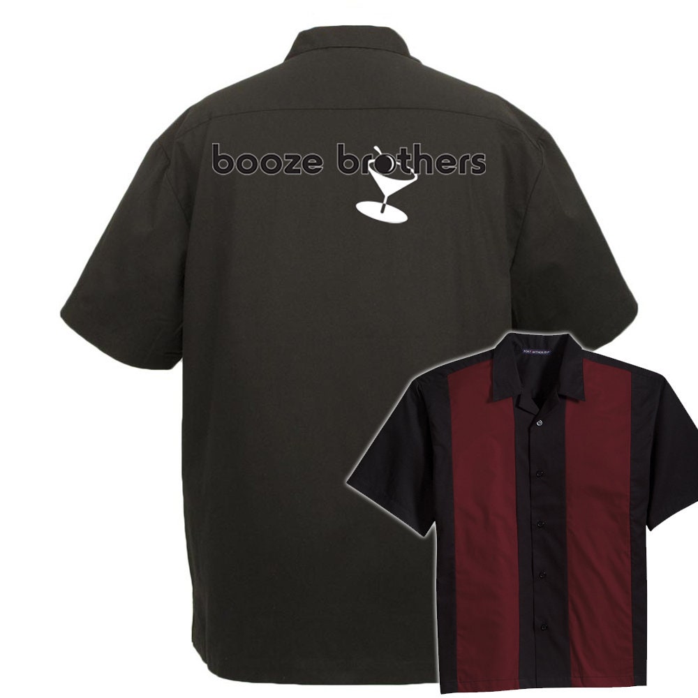 Booze Brothers Classic Retro Bowling Shirt - The Player - Includes Embroidered Name