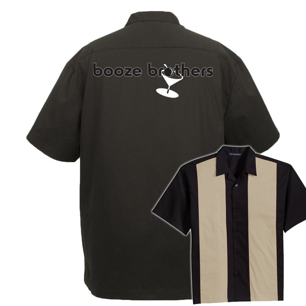 Booze Brothers Classic Retro Bowling Shirt - The Player - Includes Embroidered Name