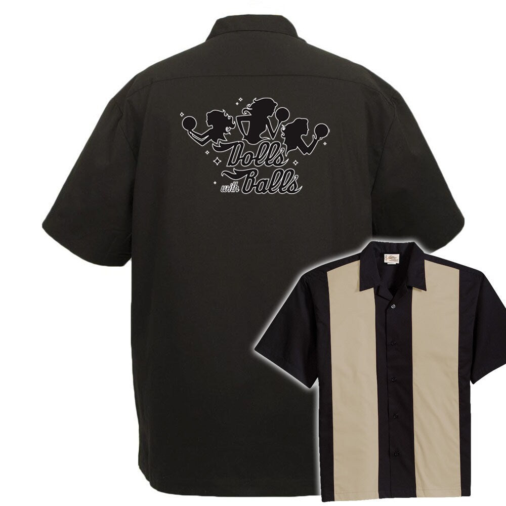 Dolls With Balls Classic Retro Bowling Shirt - The Player - Includes Embroidered Name #156