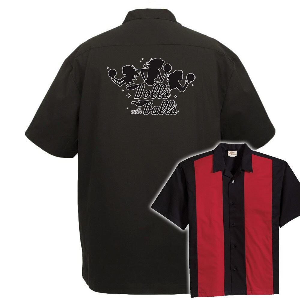 Dolls With Balls Classic Retro Bowling Shirt - The Player - Includes Embroidered Name #156
