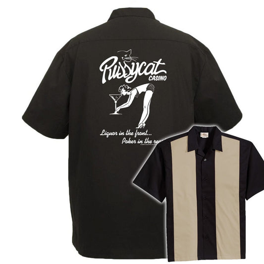 Pussycat Casino Classic Retro Bowling Shirt - The Player - Includes Embroidered Name