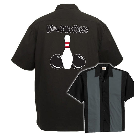 We've Got Balls Classic Retro Bowling Shirt - The Player - Includes Embroidered Name
