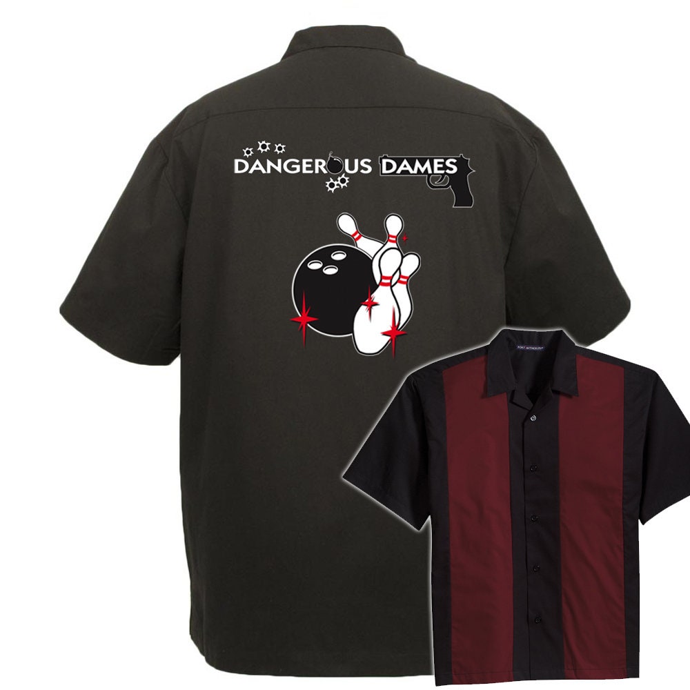 Dangerous Dames Classic Retro Bowling Shirt - The Player - Includes Embroidered Name