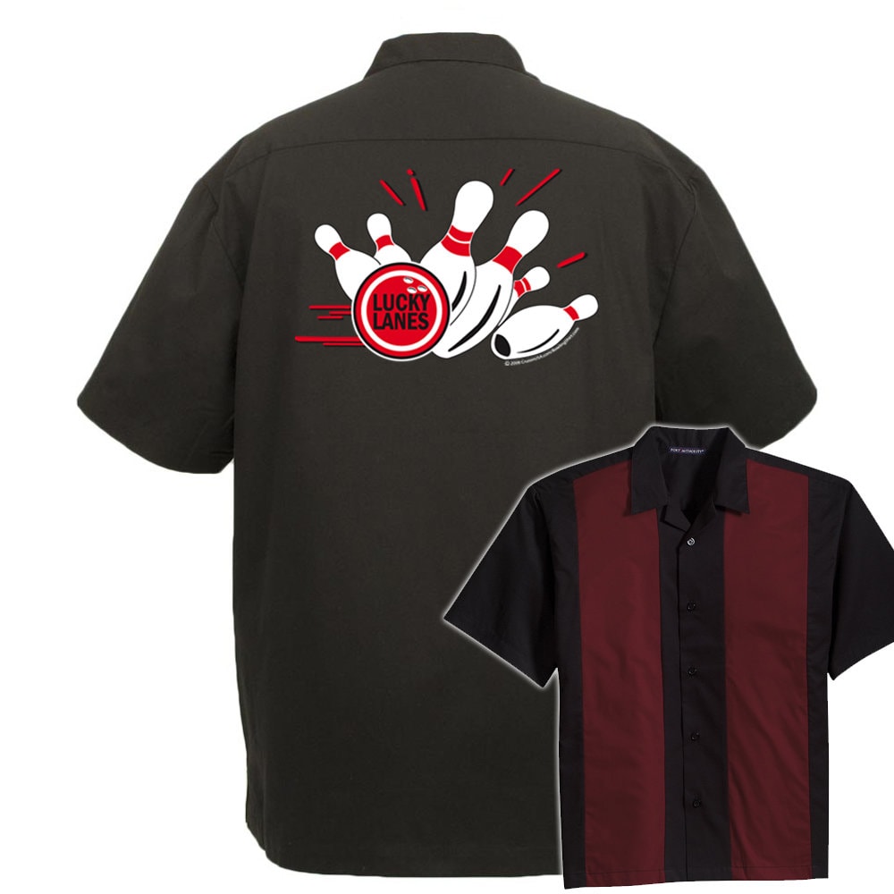 Lucky Lanes Classic Retro Bowling Shirt - The Player - Includes Embroidered Name #128
