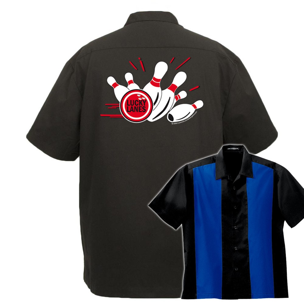 Lucky Lanes Classic Retro Bowling Shirt - The Player - Includes Embroidered Name #128