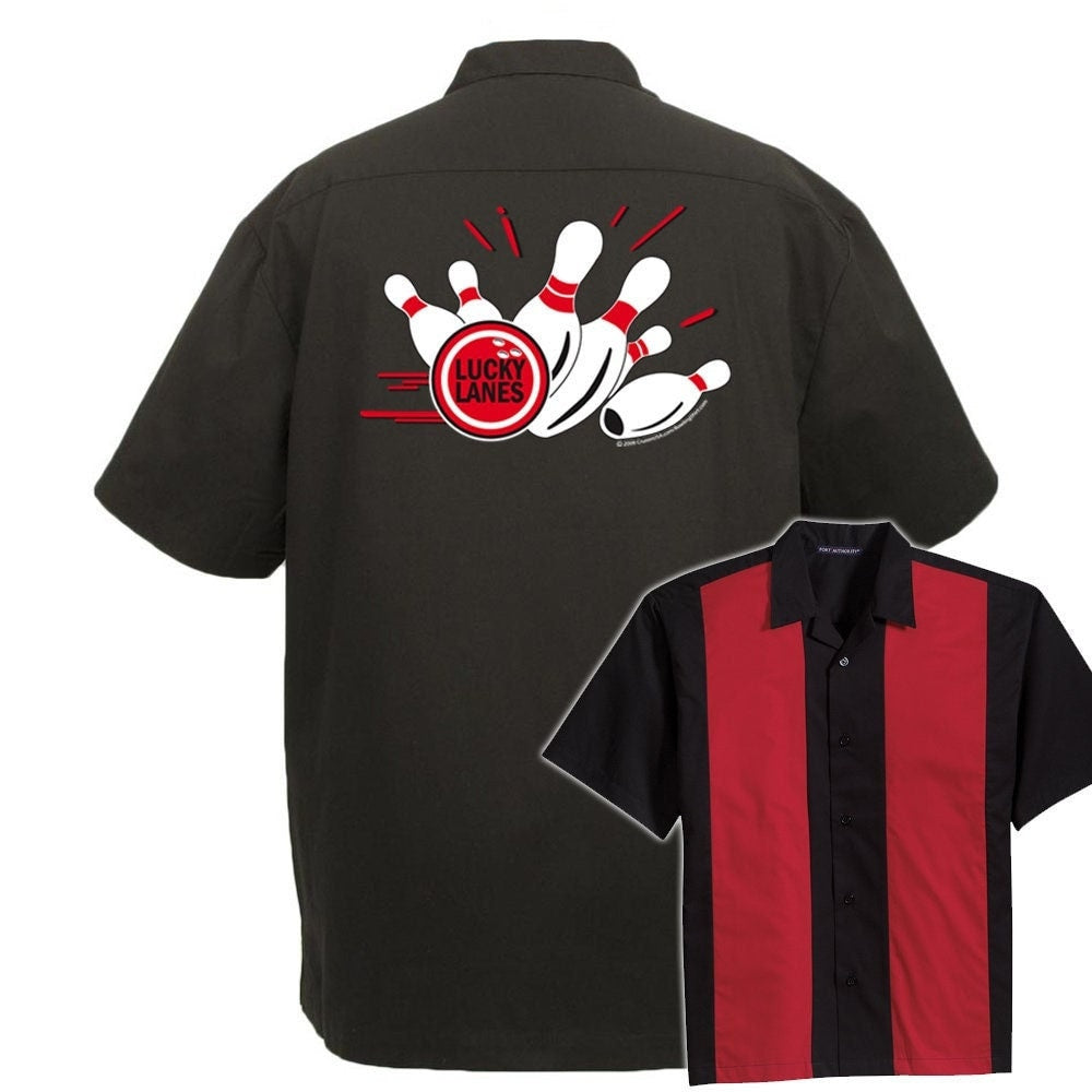 Lucky Lanes Classic Retro Bowling Shirt - The Player - Includes Embroidered Name #128