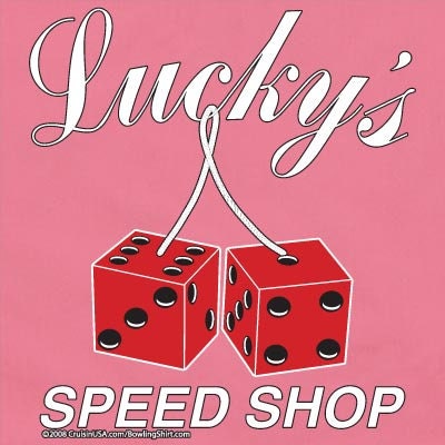Lucky Speed Shop - Classic Retro Pink Bowling Shirt - Classic  - Includes Embroidered Name