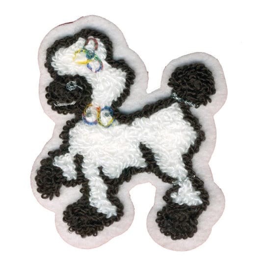 4" Poodle - Hand Sewn Chenille Patch