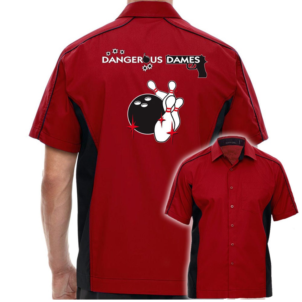Dangerous Dames Classic Retro Bowling Shirt - The Muckler - Includes Embroidered Name