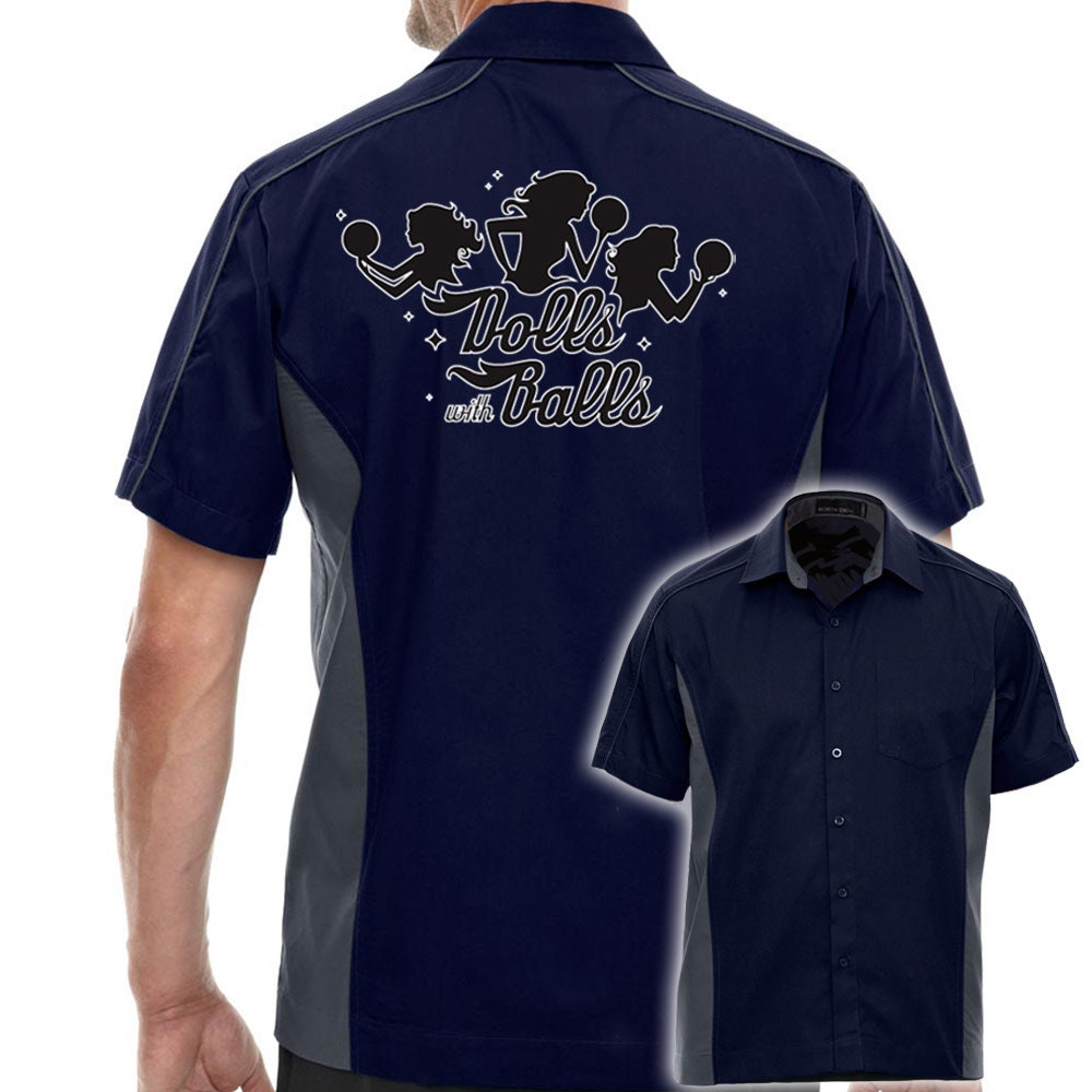 Dolls With Balls Classic Retro Bowling Shirt - The Muckler - Includes Embroidered Name #156