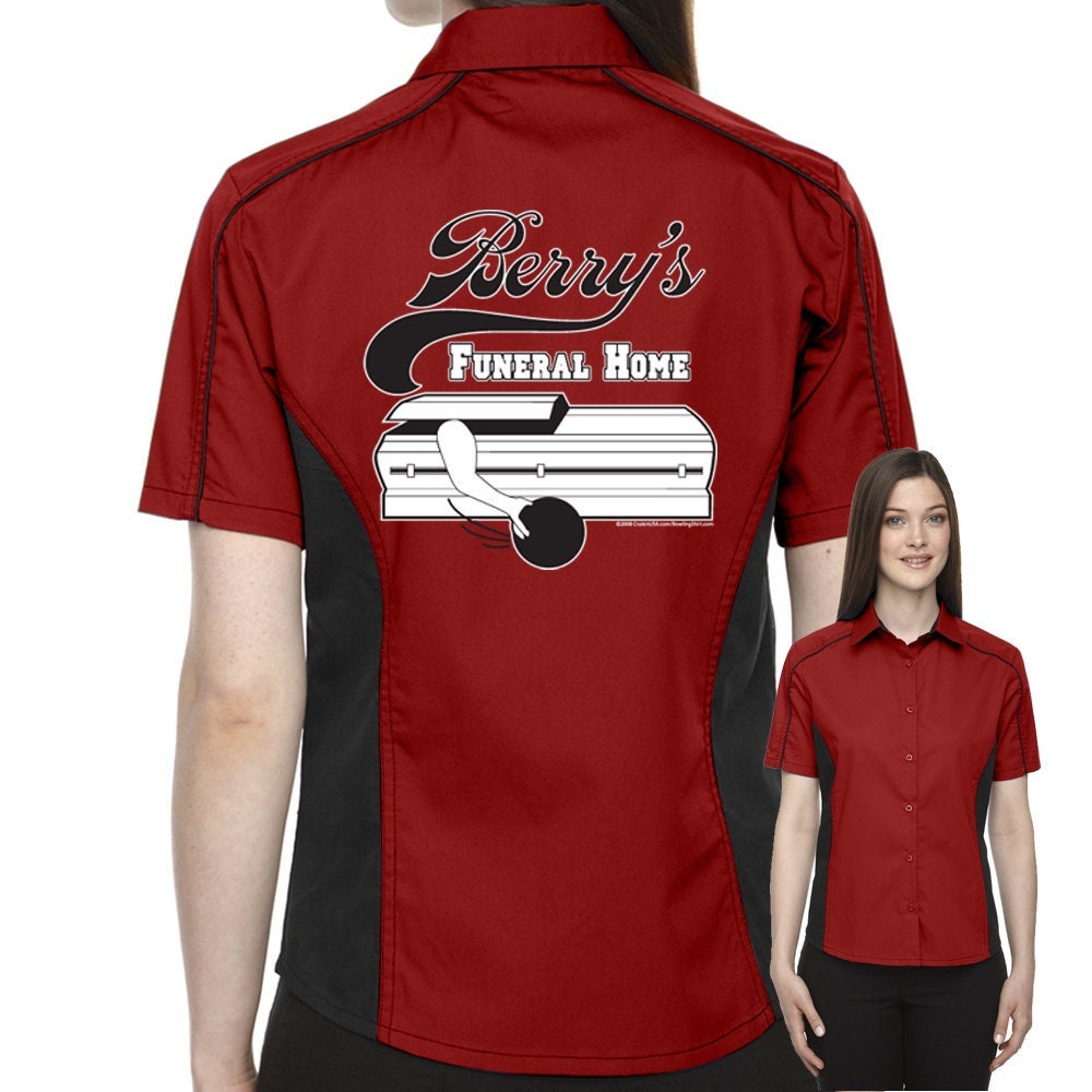 Berry's Funeral Home Classic Retro Bowling Shirt- The Muckler (Ladies) - Includes Embroidered Name #119