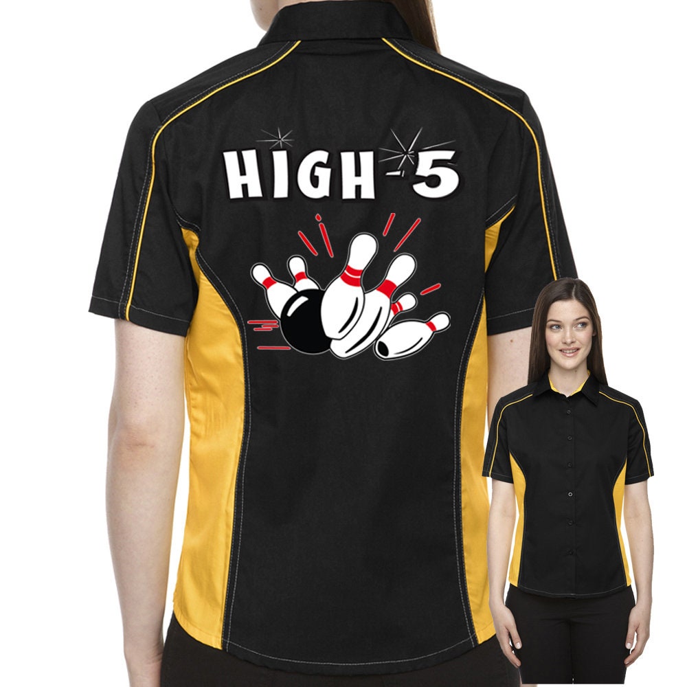 High 5 Classic Retro Bowling Shirt- The Muckler (Ladies) - Includes Embroidered Name #126/127
