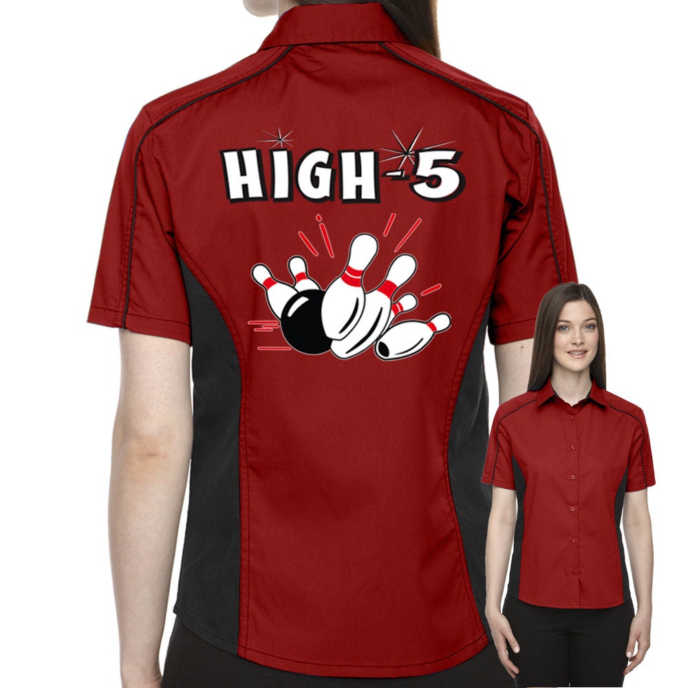High 5 Classic Retro Bowling Shirt- The Muckler (Ladies) - Includes Embroidered Name #126/127