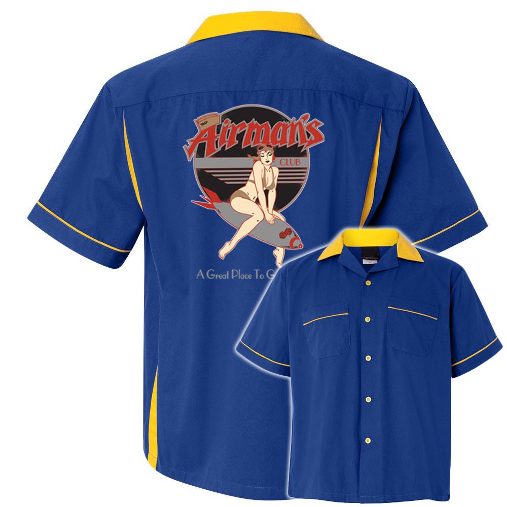 Airman's Classic Retro Bowling Shirt- Classic 2.0 - Includes Embroidered Name