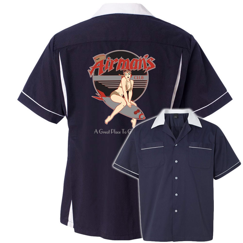 Airman's Classic Retro Bowling Shirt- Classic 2.0 - Includes Embroidered Name