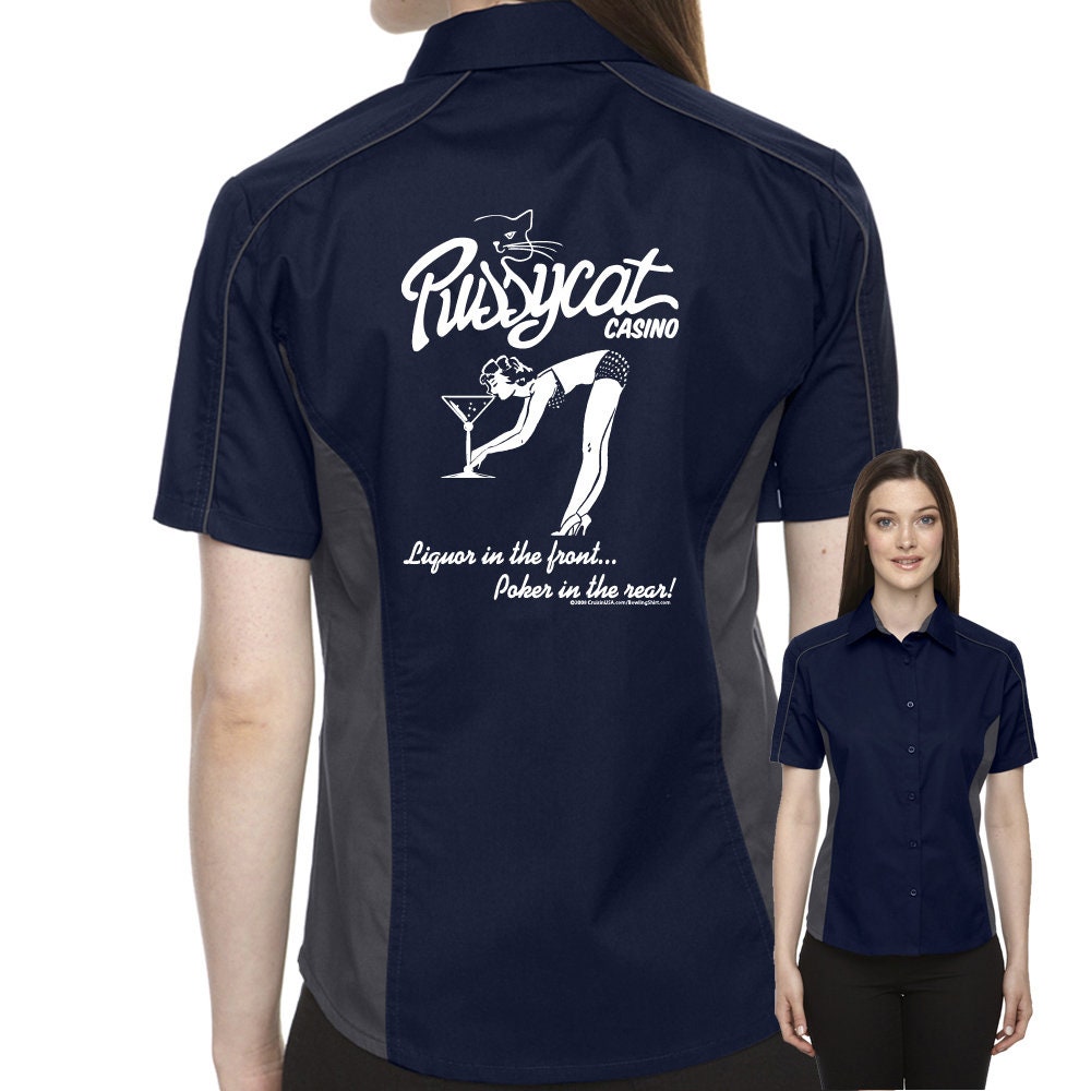 Pussycat Casino Classic Retro Bowling Shirt- The Muckler (Ladies) - Includes Embroidered Name