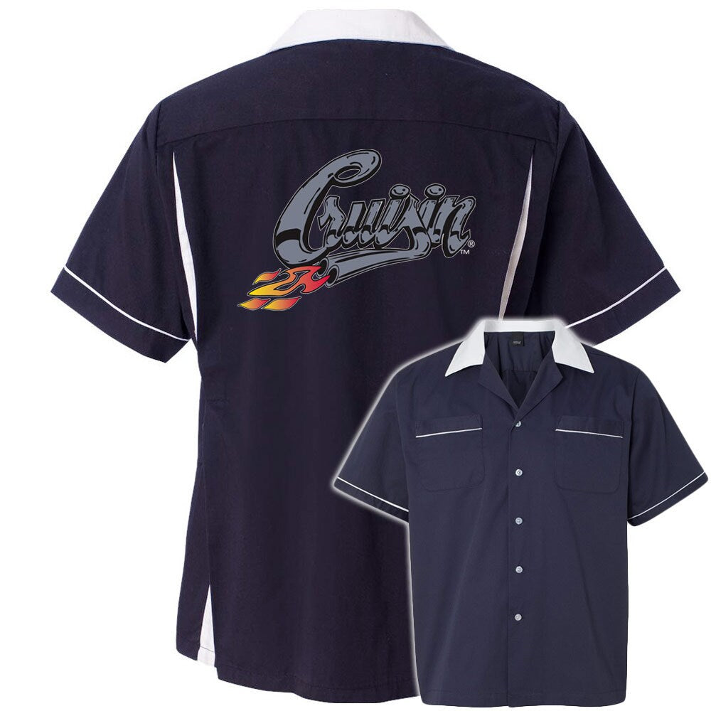 Cruisin' With Flames Classic Retro Bowling Shirt- Classic 2.0 - Includes Embroidered Name