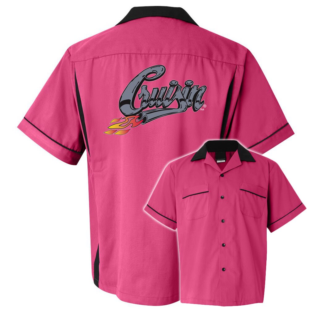Cruisin' With Flames Classic Retro Bowling Shirt- Classic 2.0 - Includes Embroidered Name