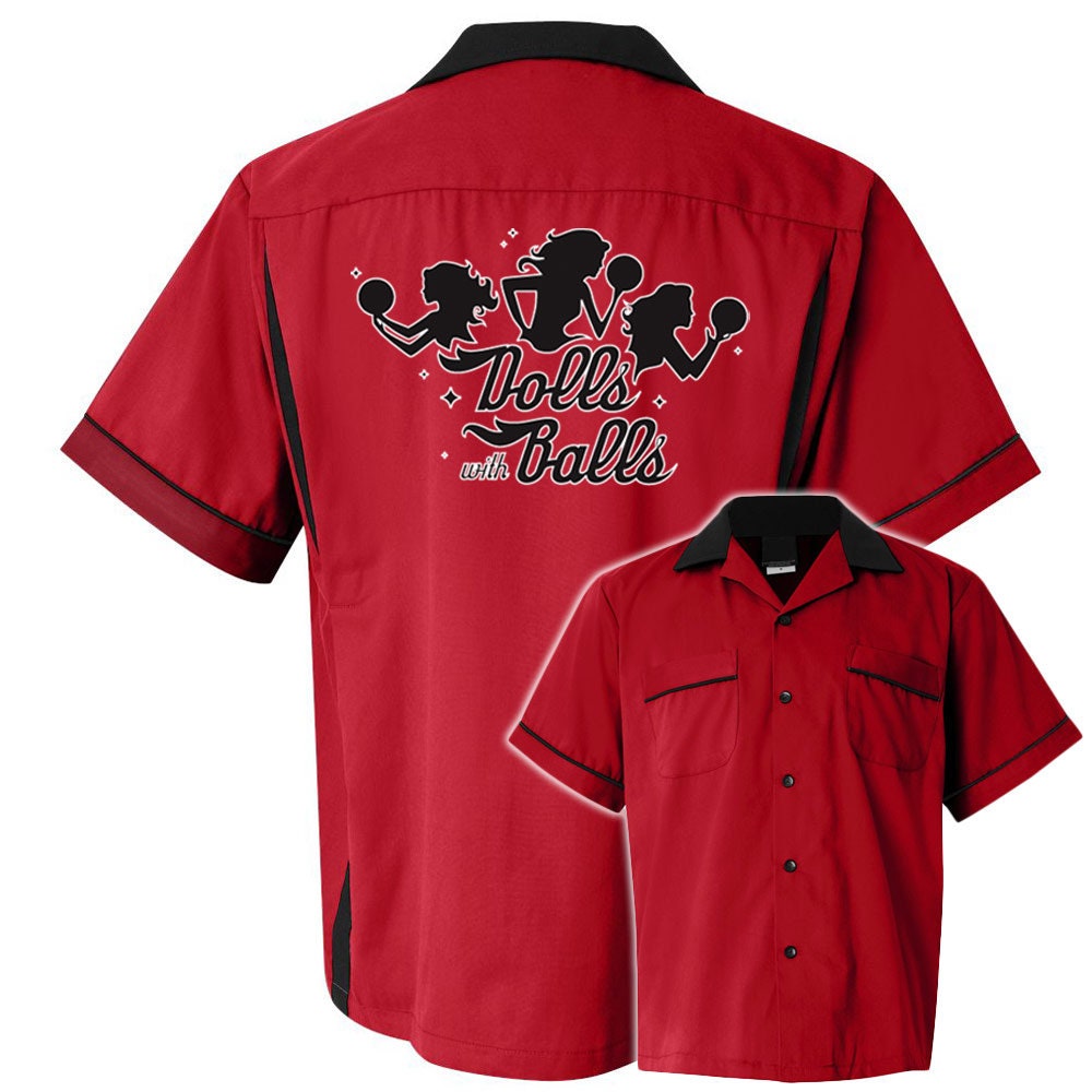 Dolls With Balls Classic Retro Bowling Shirt- Classic 2.0 - Includes Embroidered Name #156