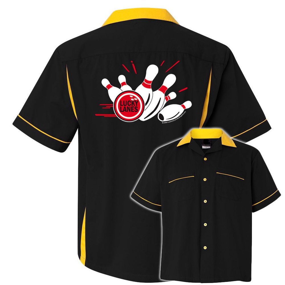 Lucky Lanes Classic Retro Bowling Shirt- Classic 2.0 - Includes Embroidered Name #128